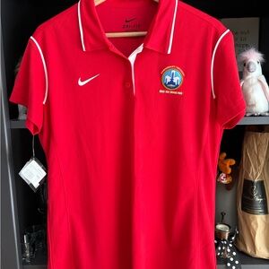 Nike Red Polo with Embroidered Logo..Nike Belle Isle Detroit